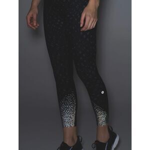 Lululemon Tight Stuff Tight (Reflective) Simply Lace Play Dark Slate Black 4 / X